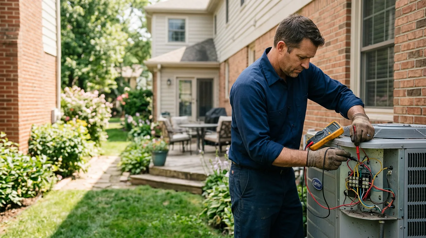 HVAC technician working near Lovington, IL